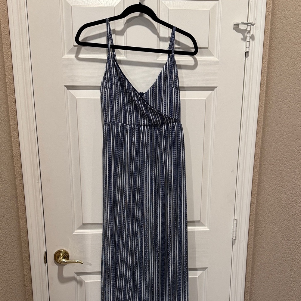 Charlotte Russe Blue and White Striped Maxi Dress